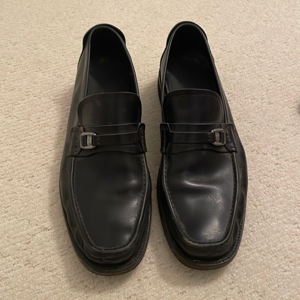 Men’s classic Salvatore Ferragamo black loafers size 13EE